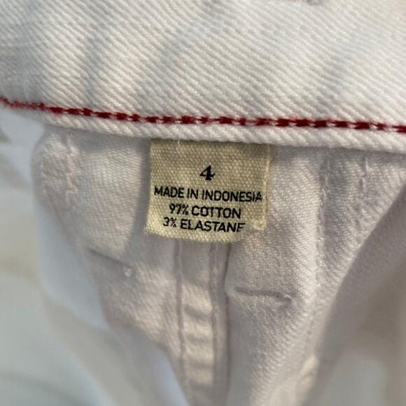 American Living White Cotton Denim Wide Leg Mid Rise Sailor Classic Jeans Sz 4 - Picture 15 of 16